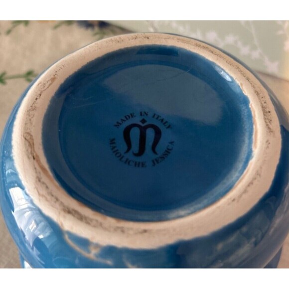 Vintage Maioliche Jessica Scalloped Creamer Pitcher Vase Made in Italy - Picture 3 of 8